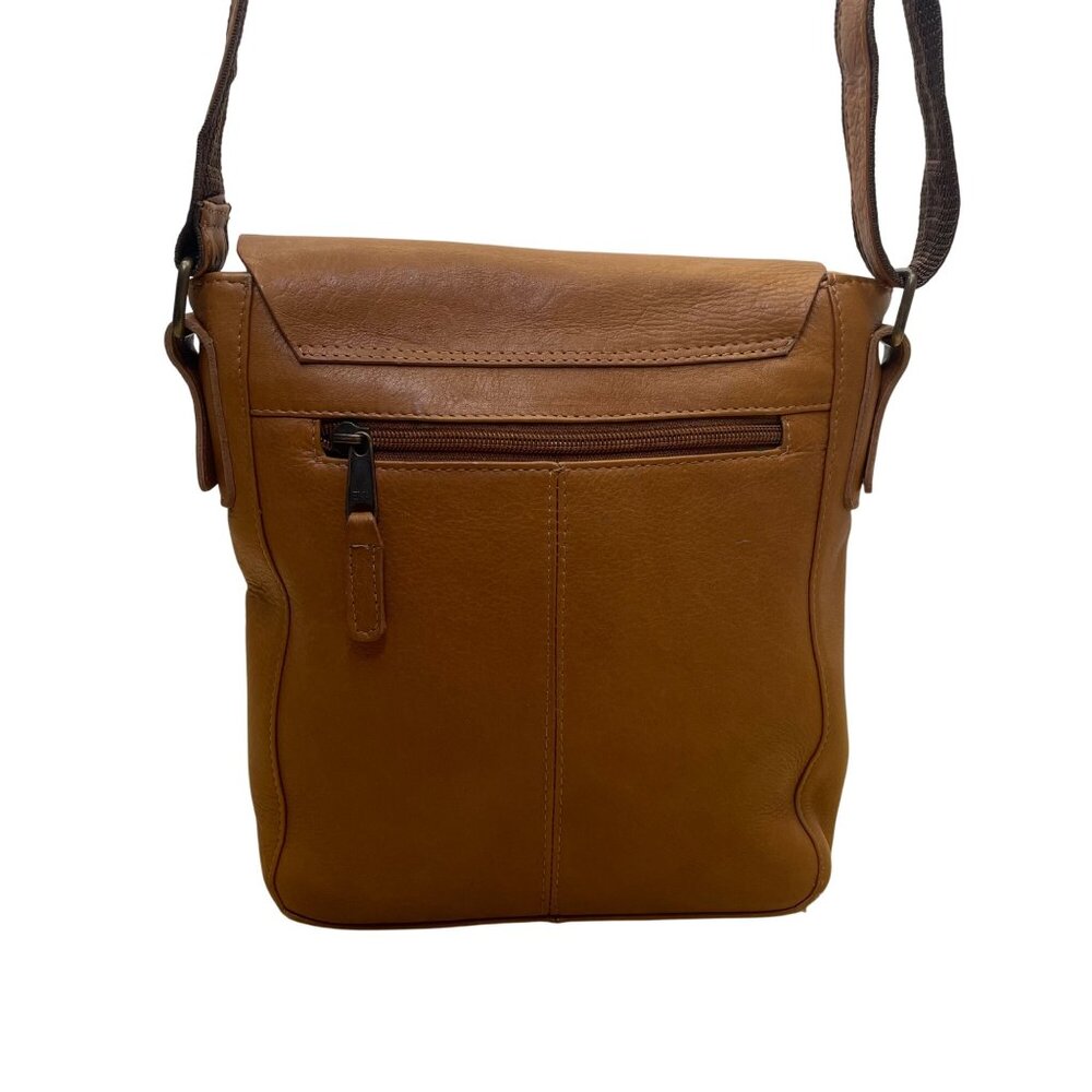 Latico Unisex Brown Leather Adjustable Strap Spacious Interior Crossbody Bag - Picture 3 of 11